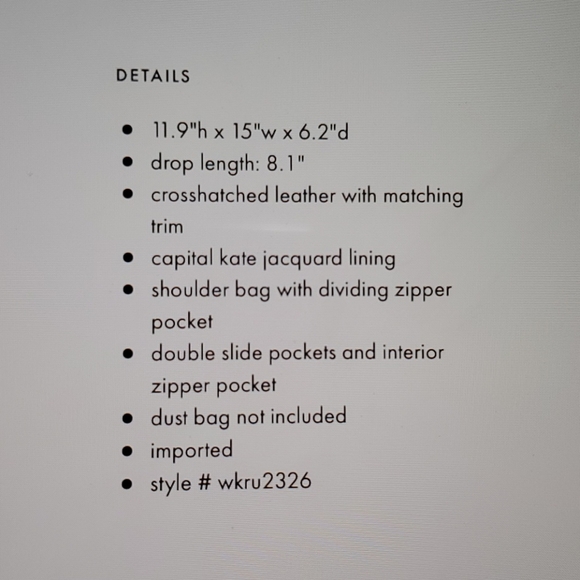 NWT Kate Spade Cove Street Airel - Picture 7 of 7